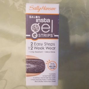 Sally Hansen Salon Insta Gel Strips - Black Glitter Press-On Nails